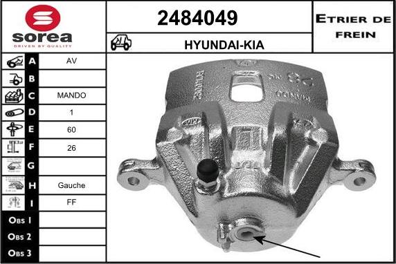 EAI 2484049 - Тормозной суппорт www.autospares.lv