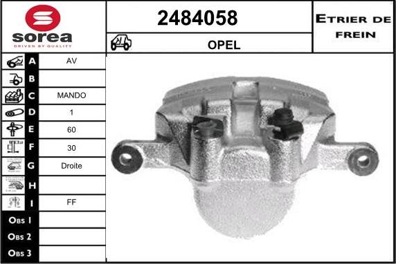 EAI 2484058 - Bremžu suports www.autospares.lv