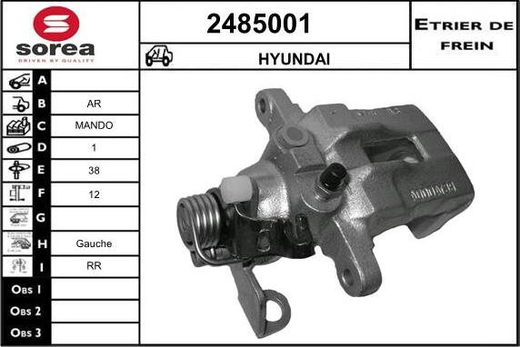 EAI 2485001 - Тормозной суппорт www.autospares.lv