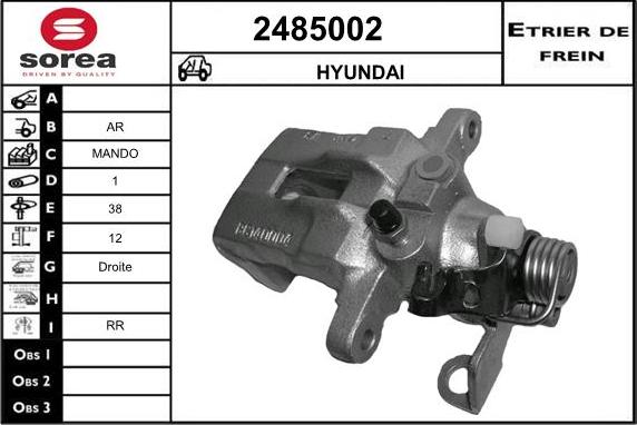 EAI 2485002 - Тормозной суппорт www.autospares.lv