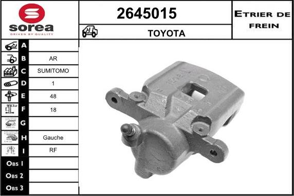 EAI 2645015 - Тормозной суппорт www.autospares.lv