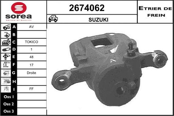 EAI 2674062 - Bremžu suports autospares.lv