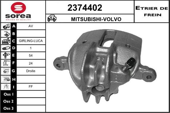 EAI 2374402 - Brake Caliper www.autospares.lv