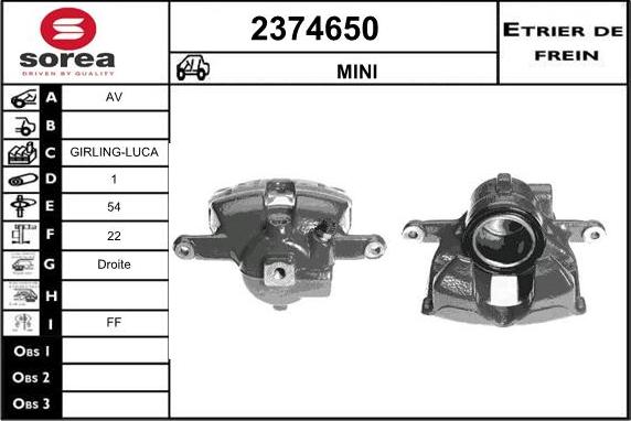 EAI 2374650 - Bremžu suports www.autospares.lv