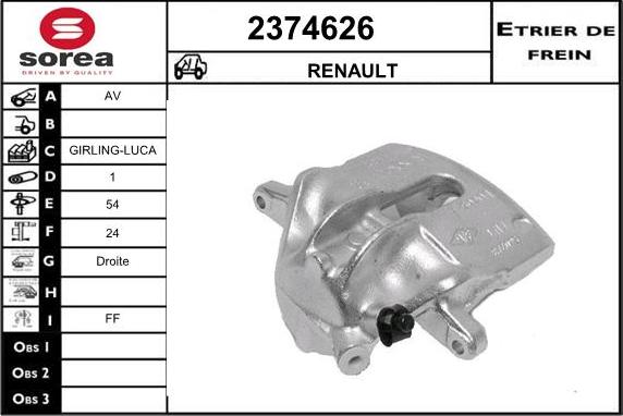 EAI 2374626 - Тормозной суппорт www.autospares.lv