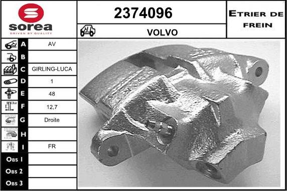 EAI 2374096 - Bremžu suports www.autospares.lv