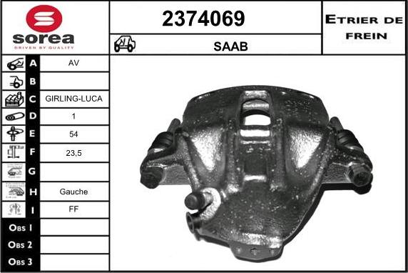 EAI 2374069 - Brake Caliper www.autospares.lv