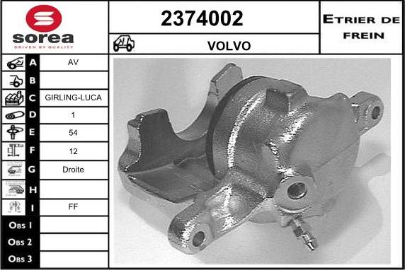 EAI 2374002 - Brake Caliper www.autospares.lv