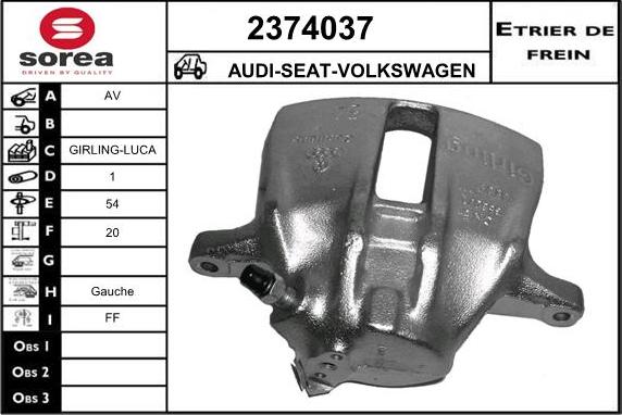 EAI 2374037 - Тормозной суппорт www.autospares.lv