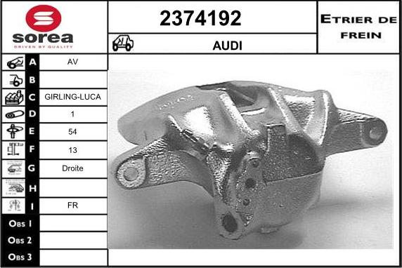 EAI 2374192 - Brake Caliper www.autospares.lv