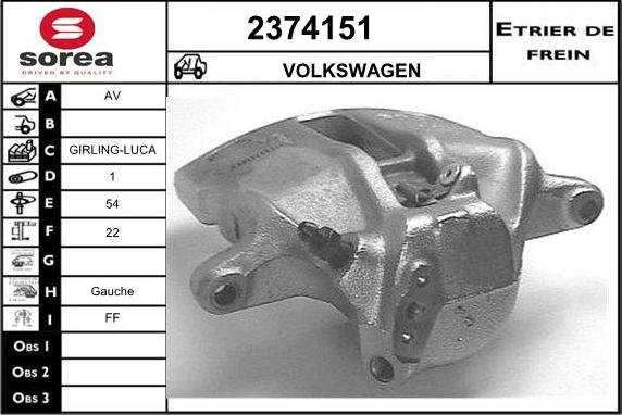 EAI 2374151 - Bremžu suports autospares.lv