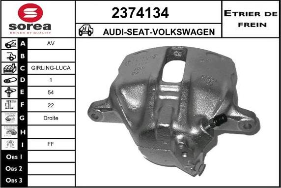 EAI 2374134 - Brake Caliper www.autospares.lv