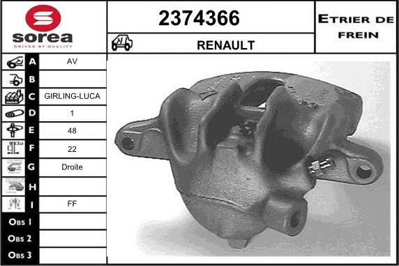 EAI 2374366 - Bremžu suports www.autospares.lv