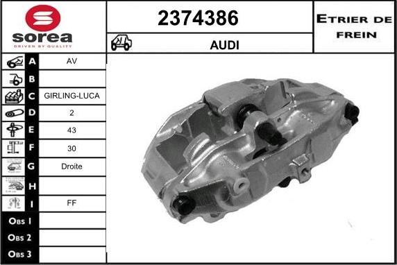 EAI 2374386 - Bremžu suports www.autospares.lv