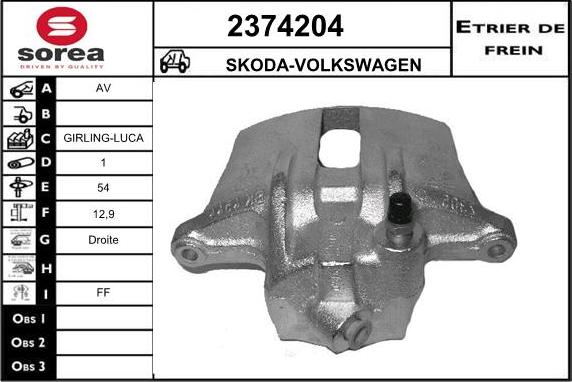 EAI 2374204 - Bremžu suports www.autospares.lv