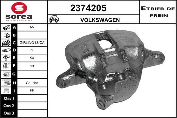 EAI 2374205 - Brake Caliper www.autospares.lv