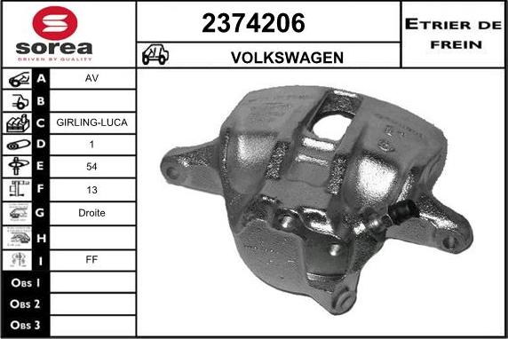 EAI 2374206 - Bremžu suports autospares.lv