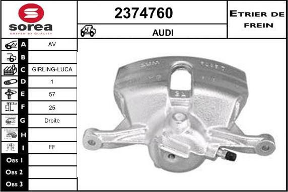 EAI 2374760 - Тормозной суппорт www.autospares.lv