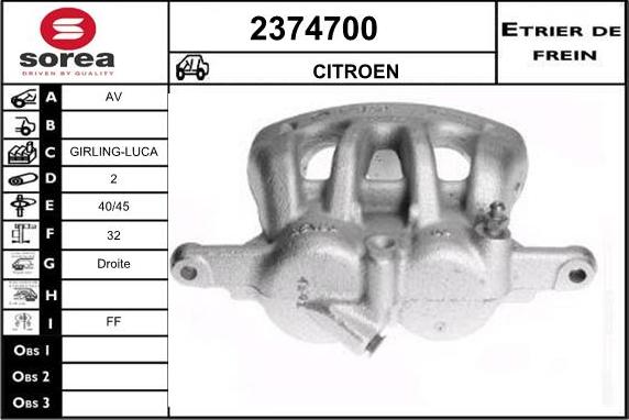 EAI 2374700 - Brake Caliper www.autospares.lv