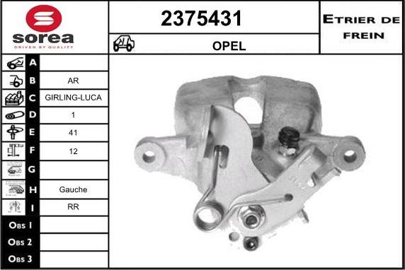 EAI 2375431 - Тормозной суппорт www.autospares.lv