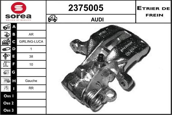 EAI 2375005 - Тормозной суппорт www.autospares.lv