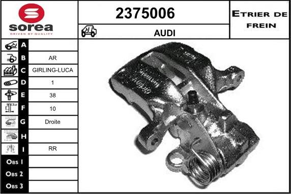 EAI 2375006 - Тормозной суппорт www.autospares.lv