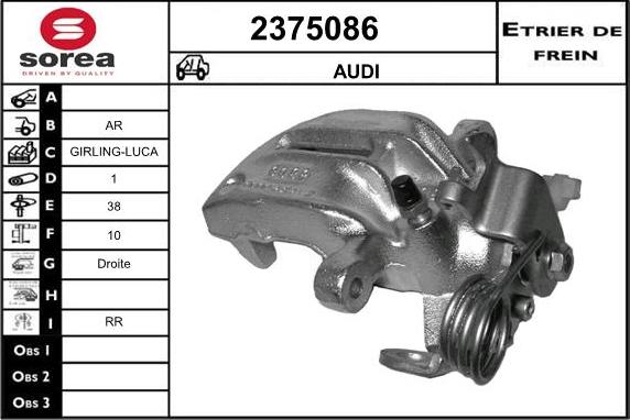 EAI 2375086 - Bremžu suports autospares.lv