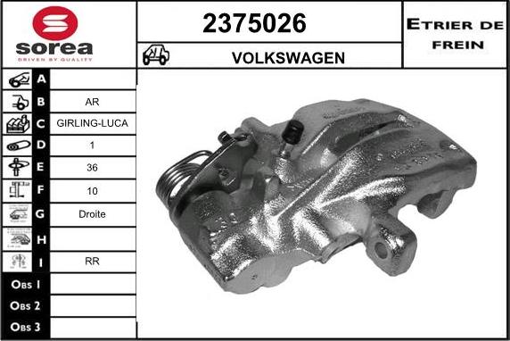 EAI 2375026 - Bremžu suports autospares.lv