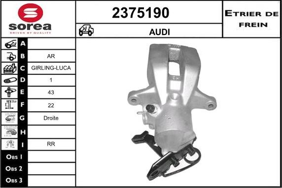 EAI 2375190 - Brake Caliper www.autospares.lv