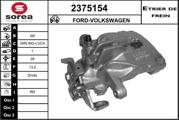 EAI 2375154 - Bremžu suports www.autospares.lv