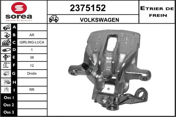 EAI 2375152 - Bremžu suports autospares.lv