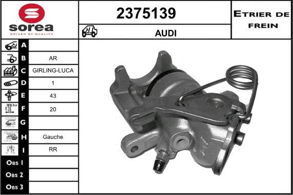 EAI 2375139 - Тормозной суппорт www.autospares.lv