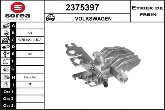 EAI 2375397 - Тормозной суппорт www.autospares.lv