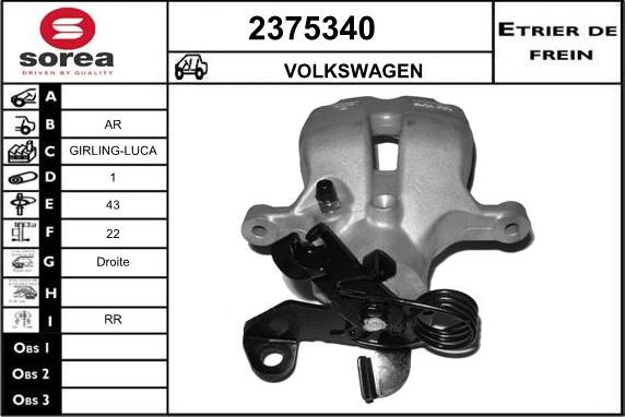 EAI 2375340 - Brake Caliper www.autospares.lv