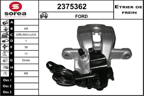 EAI 2375362 - Bremžu suports www.autospares.lv