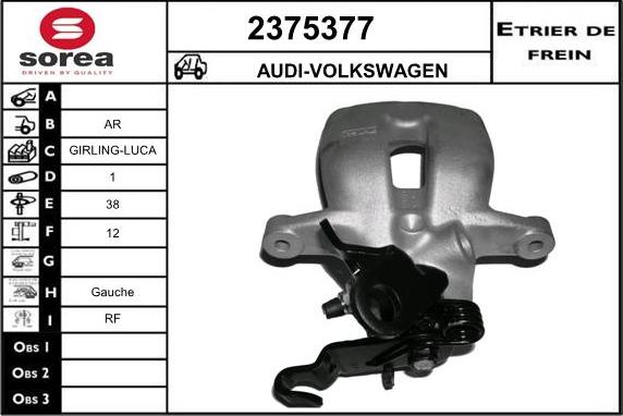 EAI 2375377 - Brake Caliper www.autospares.lv