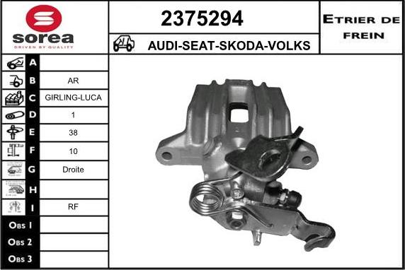 EAI 2375294 - Bremžu suports autospares.lv