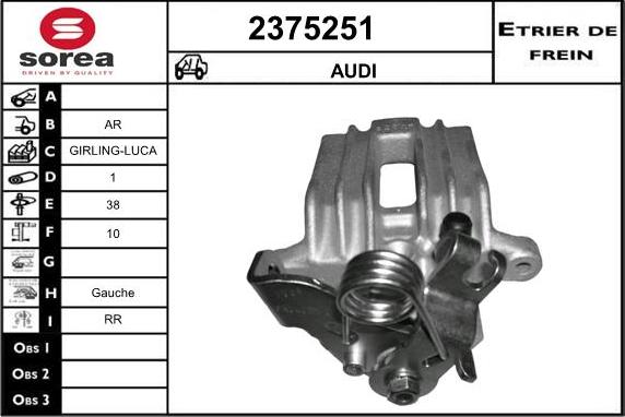 EAI 2375251 - Bremžu suports www.autospares.lv