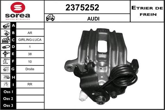 EAI 2375252 - Bremžu suports www.autospares.lv