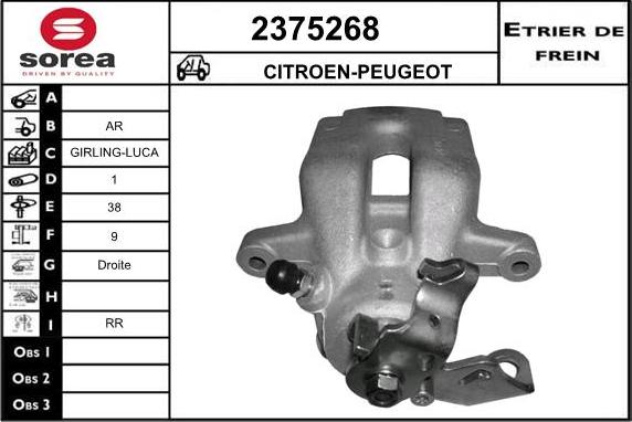 EAI 2375268 - Bremžu suports www.autospares.lv