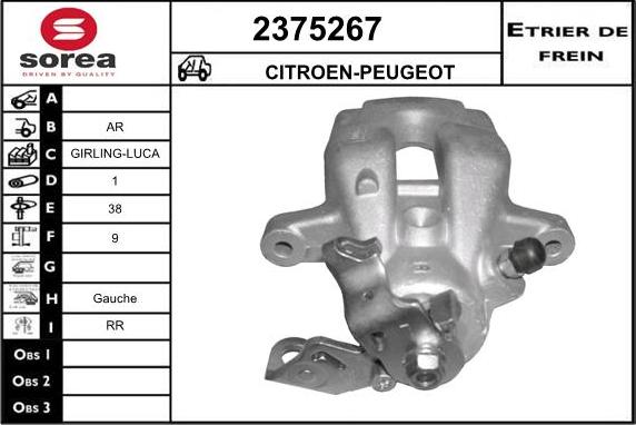 EAI 2375267 - Bremžu suports autospares.lv