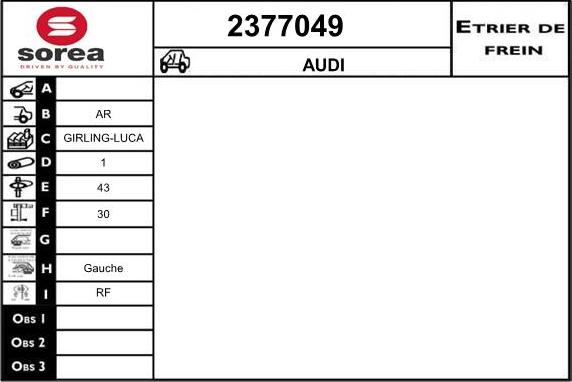 EAI 2377049 - Bremžu suports www.autospares.lv