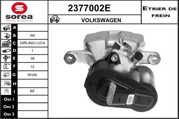 EAI 2377002E - Тормозной суппорт www.autospares.lv