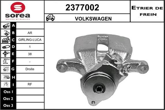 EAI 2377002 - Тормозной суппорт www.autospares.lv