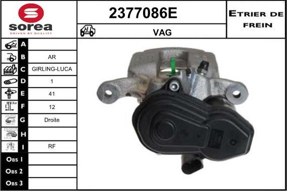 EAI 2377086E - Тормозной суппорт www.autospares.lv