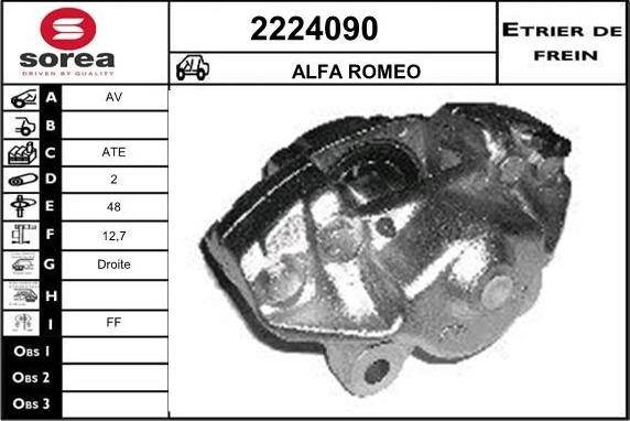 EAI 2224090 - Тормозной суппорт www.autospares.lv