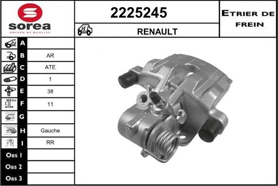 EAI 2225245 - Тормозной суппорт www.autospares.lv