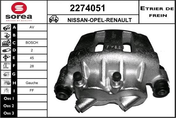 EAI 2274051 - Brake Caliper www.autospares.lv