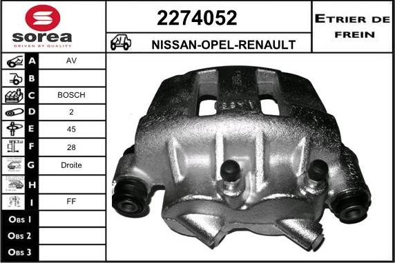 EAI 2274052 - Brake Caliper www.autospares.lv