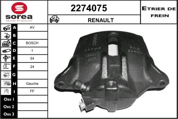 EAI 2274075 - Bremžu suports www.autospares.lv